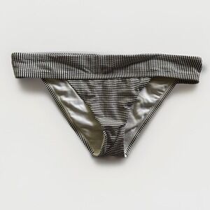 Salt Life Live Salty Womens Black & White Striped Hipster Bikini Bottom‎ XS NWOT